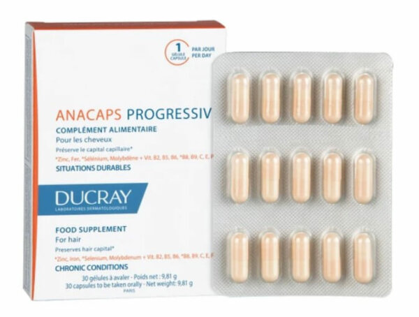 Ducray Anacaps Progressiv Συμπλήρωμα Διατροφής Κατά της Προοδευτικής Τριχόπτωσης