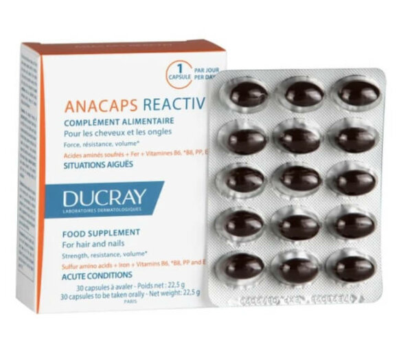 Ducray Anacaps Reactiv Συμπλήρωμα Διατροφής Κατά της Αντιδραστικής Τριχόπτωσης