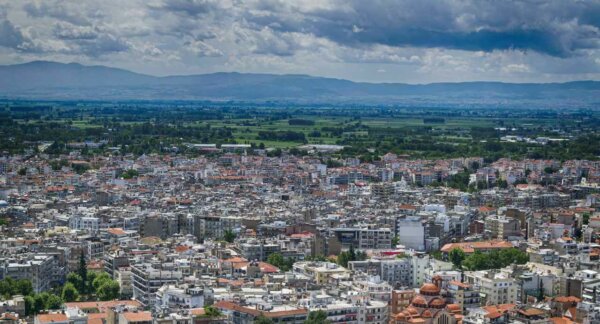 View of Serres city, Greece.