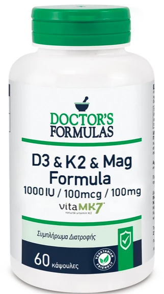 Doctor's Formula D3 & K2 & Mag Formula 1000IU,100mcg,100mg 60caps 