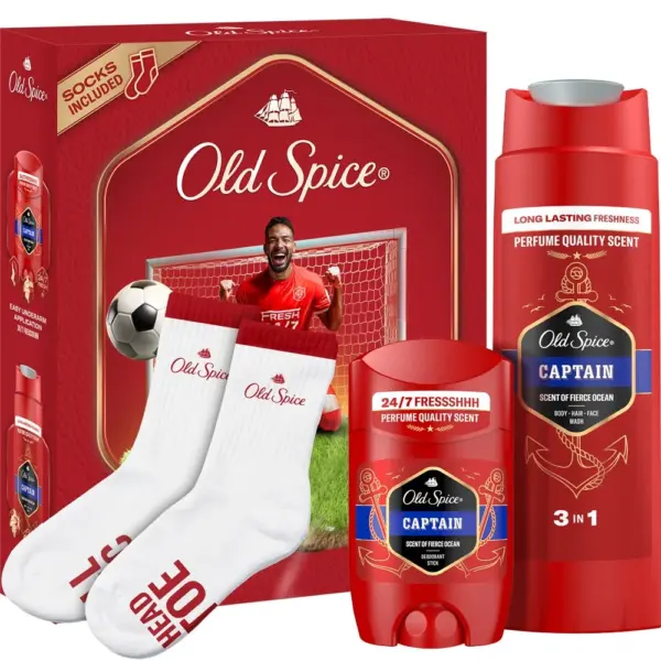 Old Spice Promo Captain Deodorant Stick 50ml & 3in1 Shower & Shampoo Gel 250ml & Football Socks 1 Ζευγάρι