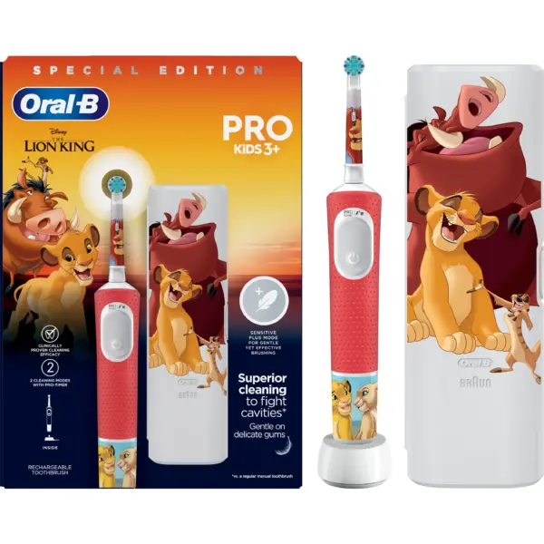 Oral-B Promo The Lion King Vitality Pro Kids Electric Toothbrush 3+ Years Άσπρο - Κόκκινο