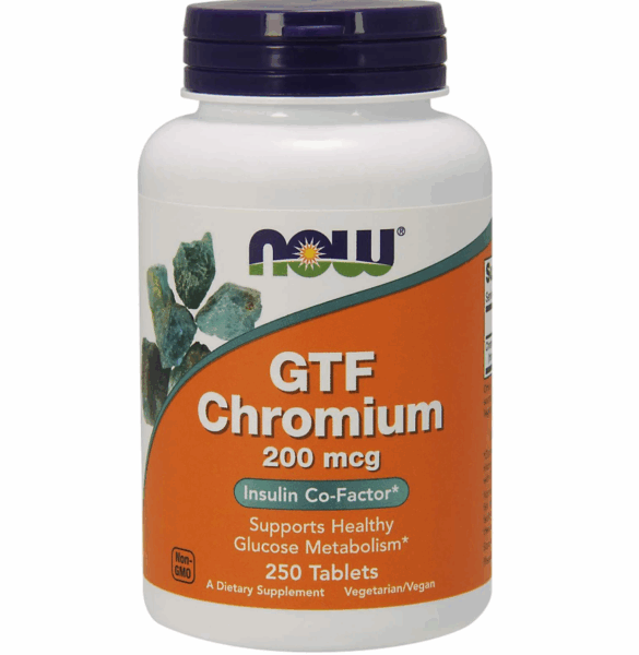 Now Foods GTF Chromium 200mcg Yeast Free Vegetarian Συμπλήρωμα Διατροφής που Ρυθμίζει τα Επίπεδα Γλυκόζης στο Αίμα 250tabs 