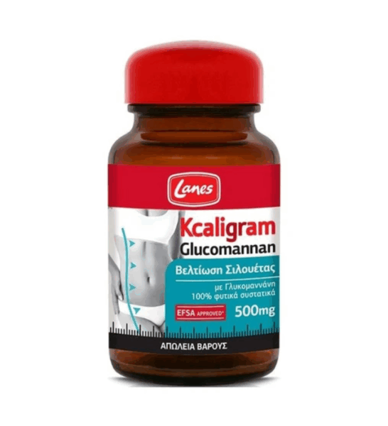 Lanes Kcaligram Glucomannan 500mg Συμπλήρωμα Διατροφής με Γλυκομαννάνη για την Βελτίωση της Σιλουέτας 60caps
