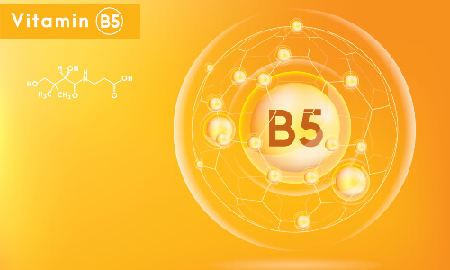vitamin b5 in orange background