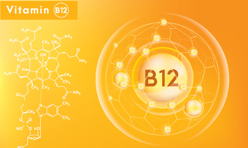 vitamin b12 icon in orange background