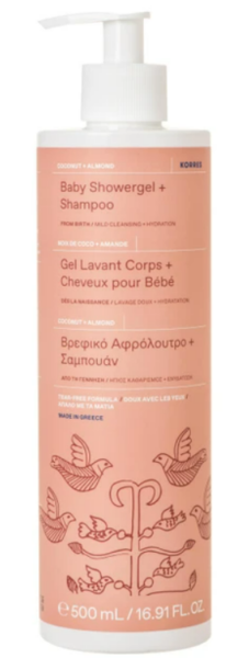 Korres Baby Showergel & Shampoo with Coconut and Almond 500ml