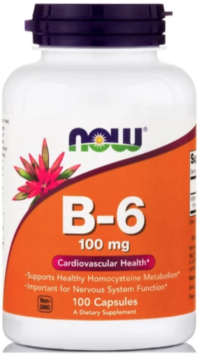 Now Foods B-6 Βιταμίνη που Συμμετέχει σε Πάρα Πολλές Σωματικές Λειτουργίες 100mg 100caps 