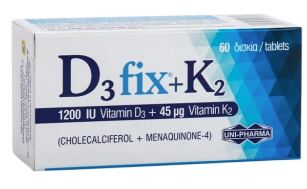 Uni-Pharma D3 Fix 1200iu + K2 45mg 60caps