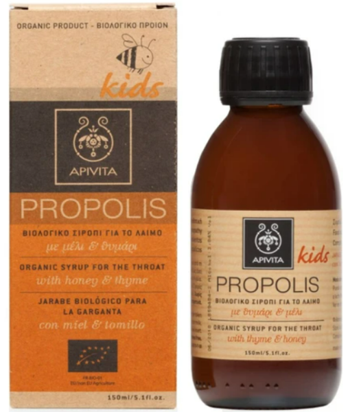 Apivita Propolis Kids Organic Syrop For Throat With Honey & Thyme