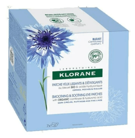 Klorane Bleuet Smoothing & Soothing Eye Patches with Organic Cornflower & hyaluronic Acid