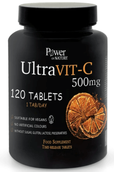 Power Health Ultra Vit-C 500mg Συμπλήρωμα Διατροφής με Βιταμίνη C Βραδείας Αποδέσμευσης 120 Tabs