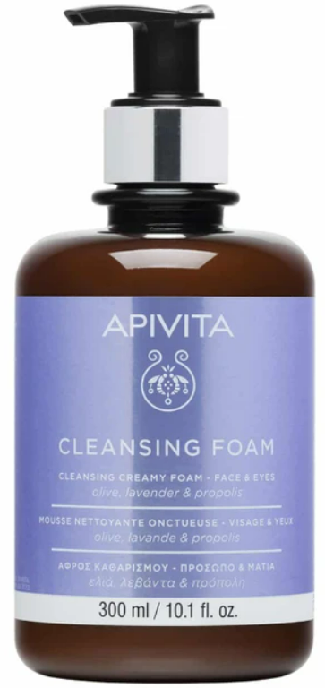 Apivita Cleansing Foam Face & Eyes With Olive,Lavender & Propolis 300ml