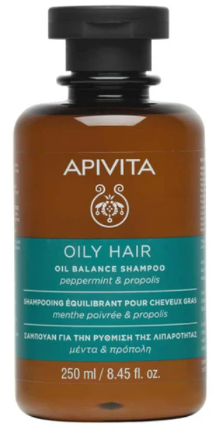 Apivita Oily Hair Shampoo With Peppermint & Propolis 250ml