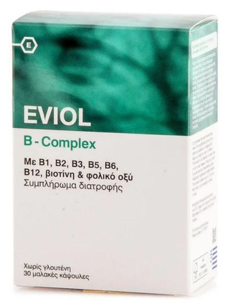 Eviol B-Complex Συμπλήρωμα Διατροφής για την Υποστήριξη της Φυσιολογικής Λειτουργίας του Νευρικού Συστήματος