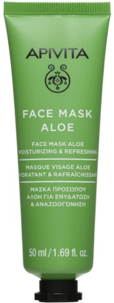 Apivita Face Mask With Aloe 50ml. Μάσκα προσώπου με αλόη, κατάλληλη για αφυδατωμένα δέρματα.
