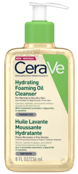 CeraVe Hydrating Foaming Oil Cleanser 236ml. Έλαιο καθαρισμού προσώπου και σώματος για ξηρές επιδερμίδες.