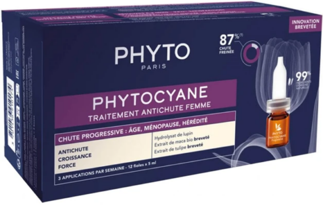 Phyto Phytocyane Anti-Hair Loss Treatment for Women for Progressive Hair Loss 12amp x 5ml. Αμπούλες Phyto ενάντια στην προοδευτική τριχόπτωση