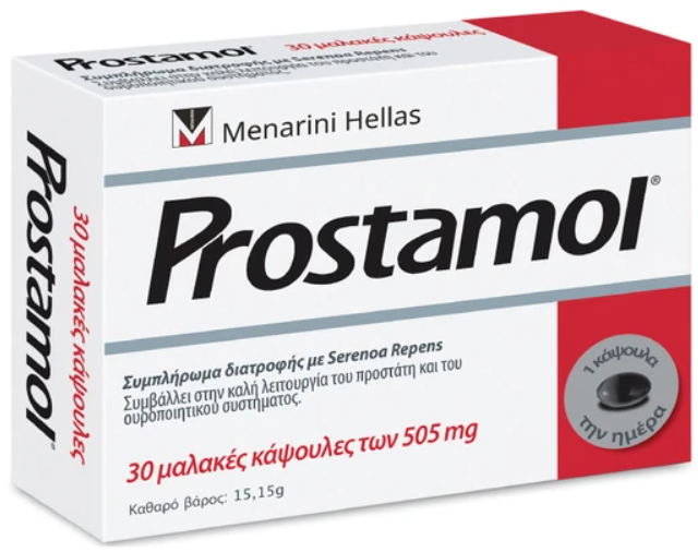 Menarini Prostamol 30caps. Συμπλήρωμα Διατροφής για την καλή υγεία του προστάτη