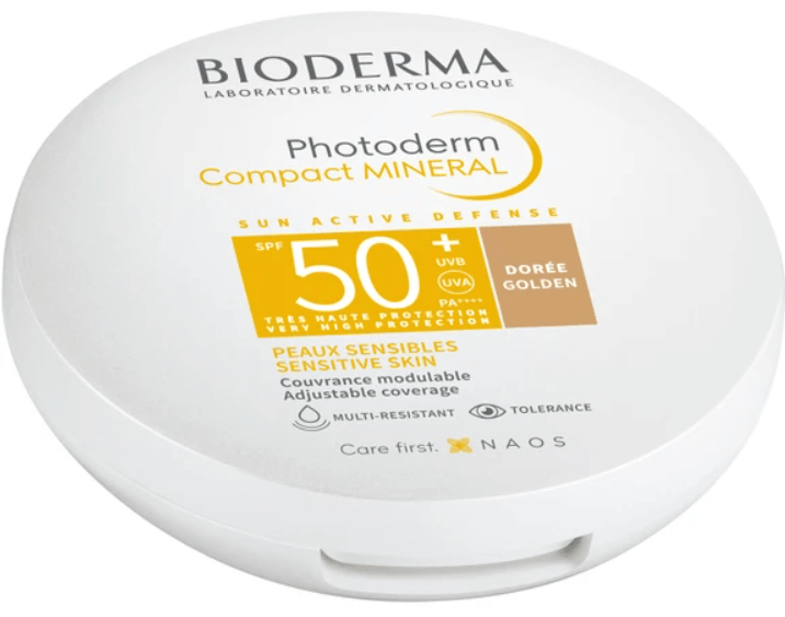Bioderma Photoderm Compact Mineral Adjustable Coverage for Sensitive Skin Spf50+, 10g - Golden