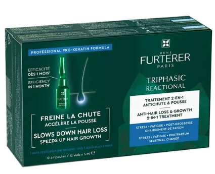 Rene Furterer Triphasic Reactional Anti-Hair Loss & Growth 2in1 Treatment 60ml (12vialsx5ml)