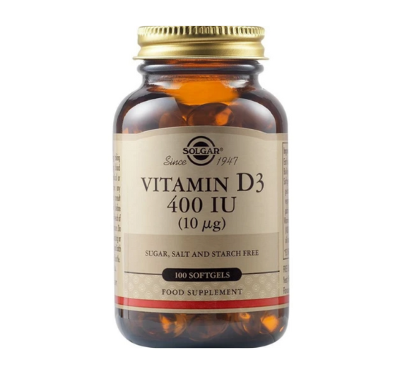Solgar Vitamin D3 400iu, 100 Softgels