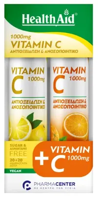 Health Aid Promo Vitamin C 1000mg Orange 20 Effer.tabs & Lemon 20 Effer.tabs