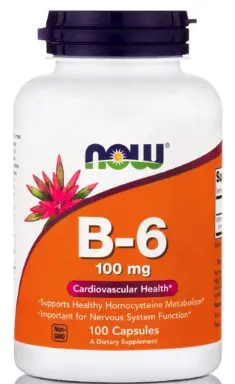 Now Foods B-6 Βιταμίνη που Συμμετέχει σε Πάρα Πολλές Σωματικές Λειτουργίες 100mg 100caps