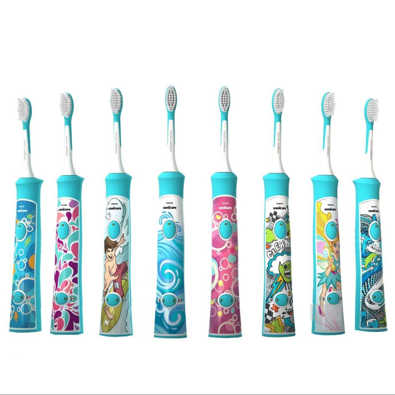 Philips Sonicare For Kids Παιδική Ηλεκτρική Οδοντόβουρτσα για Παιδιά 4+ Ετών με 8 Διαφορετικές Λαβές 1 Τεμάχιο