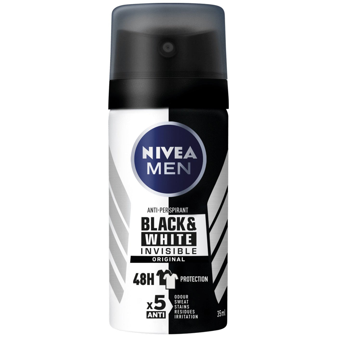 Nivea Men Invisible Black And White Original Anti-Perspirant Deodorant Spray Ανδρικό Αποσμητικό Κατά των Λευκών Σημαδιών 35ml