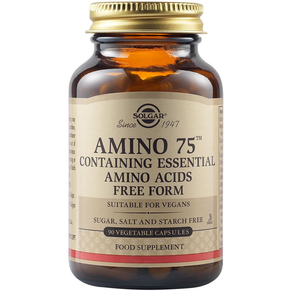 Solgar Amino 75 Συμπλήρωμα Διατροφής με Αμινοξέα Ιδανικό για Χορτοφάγους 90veg.caps