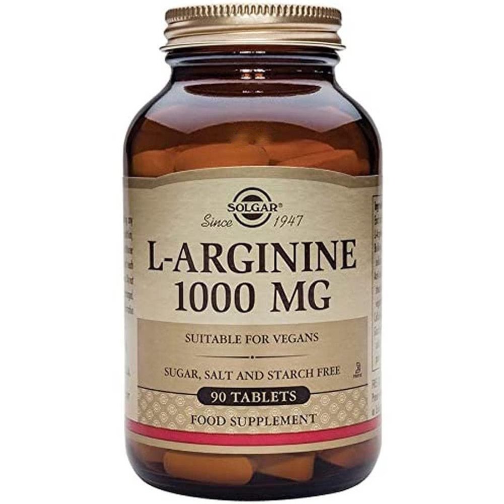 Solgar L-Arginine 1000mg Συμπλήρωμα Διατροφής με Αργινίνη για την Παραγωγή Ενέργειας στους Μύες 90tabs