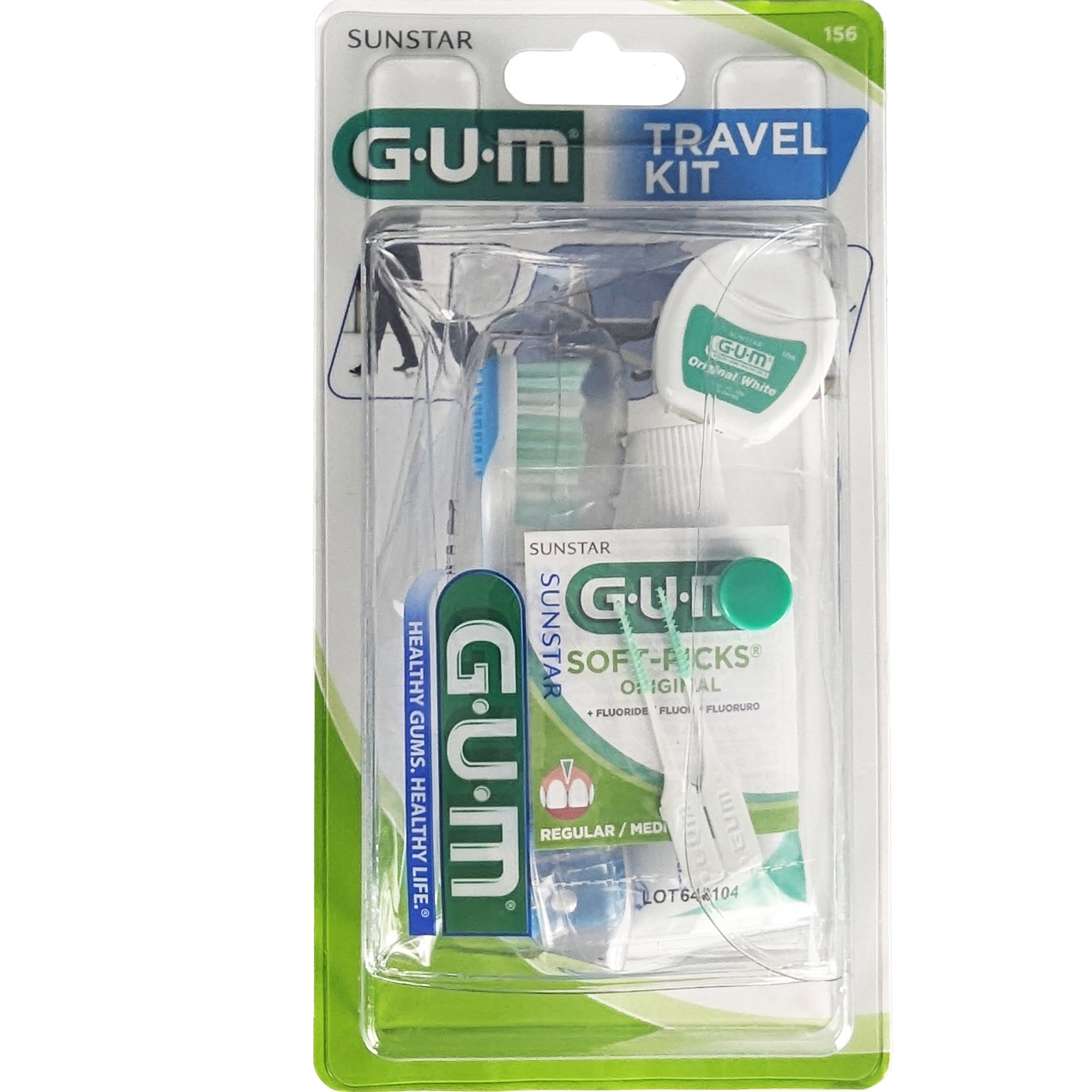 Gum Travel Kit 1 Τεμάχιο Κωδ 156 – Γαλάζιο,Set Ταξιδιού Στοματικής Υγιεινής