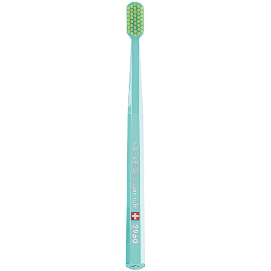 Curaprox CS 3960 Super Soft Toothbrush Πολύ Μαλακή Οδοντόβουρτσα με Εξαιρετικά Απαλές & Ανθεκτικές Ίνες Curen για Αποτελεσματικό Καθαρισμό 1 Τεμάχιο – Τιρκουάζ/ Κίτρινο