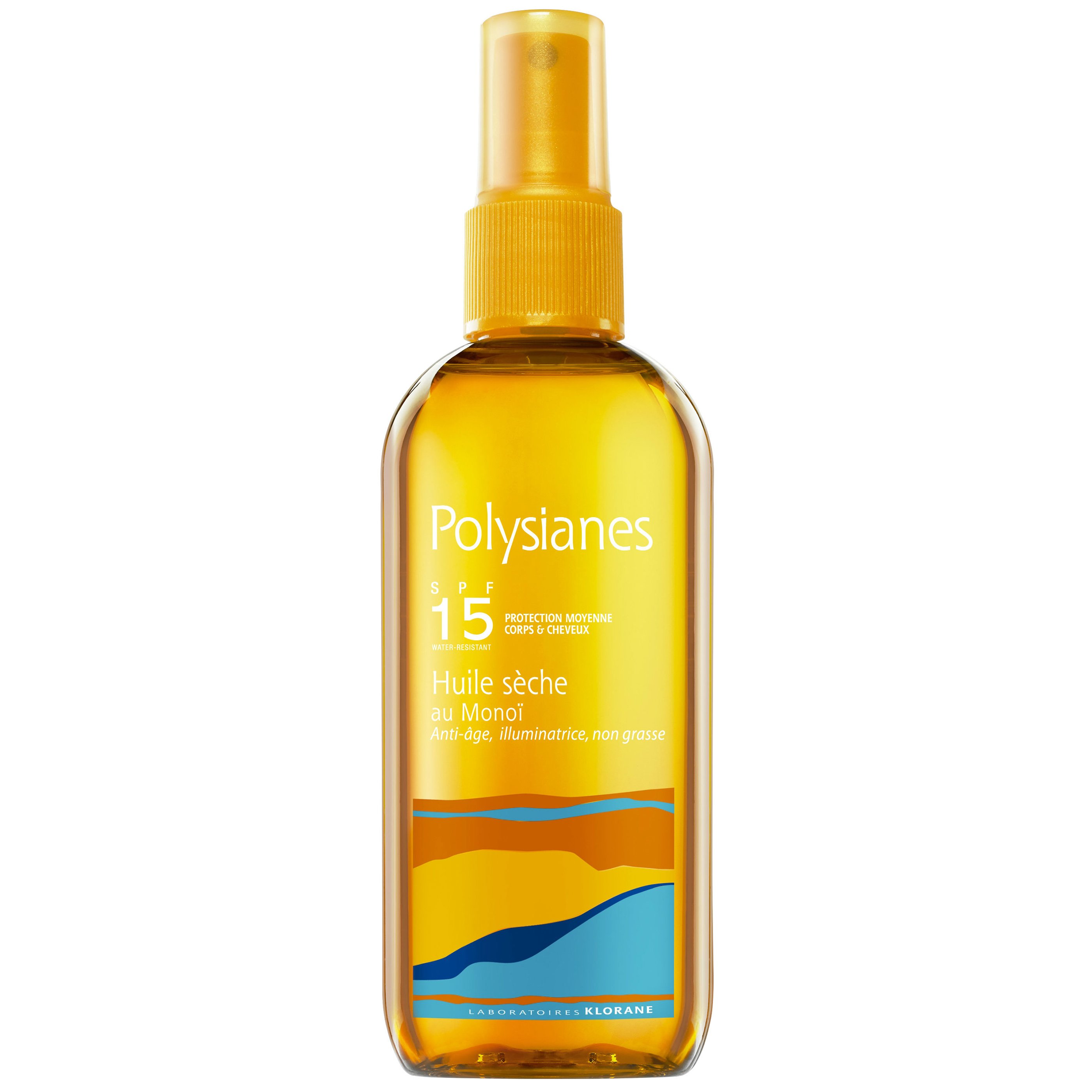 Polysianes High Protection Huile Seche With Monoi Spf15 Ξηρό Αντηλιακό Έλαιο Χαμηλής Προστασίας για Σώμα-Μαλλιά 150ml