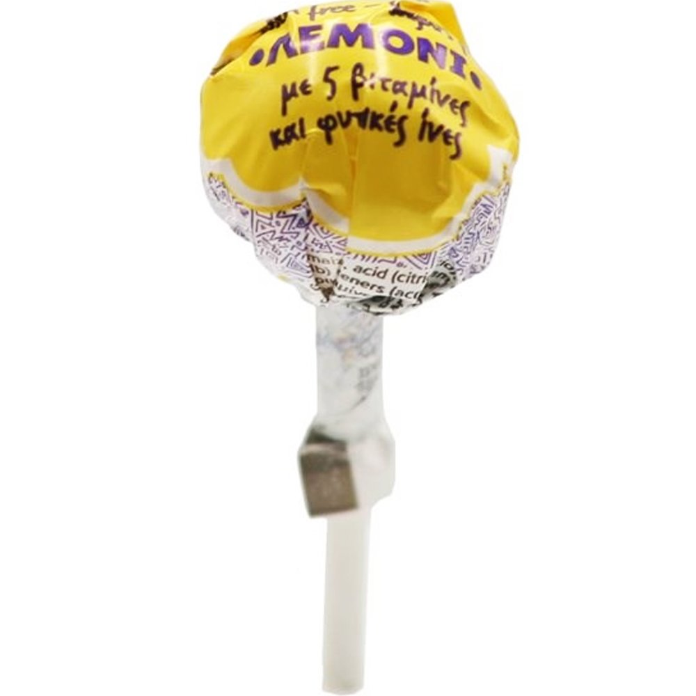 Kaiser Kaiser Lollipop with Vitamins & Natural Fibers Γλειφιτζούρι με Βιταμίνες & Φυτικές Ίνες με Πλούσια Γεύση 1 Τεμάχιο - Λεμόνι