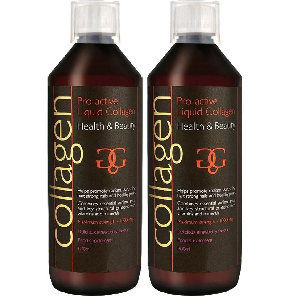 Σετ Collagen ProActive Πόσιμο Κολλαγόνο Συμπλήρωμα Διατροφής με Κολλαγόνο για το Δέρμα, Μαλλιά & Νύχια 1200ml (2x600ml) - 2 Φράουλα