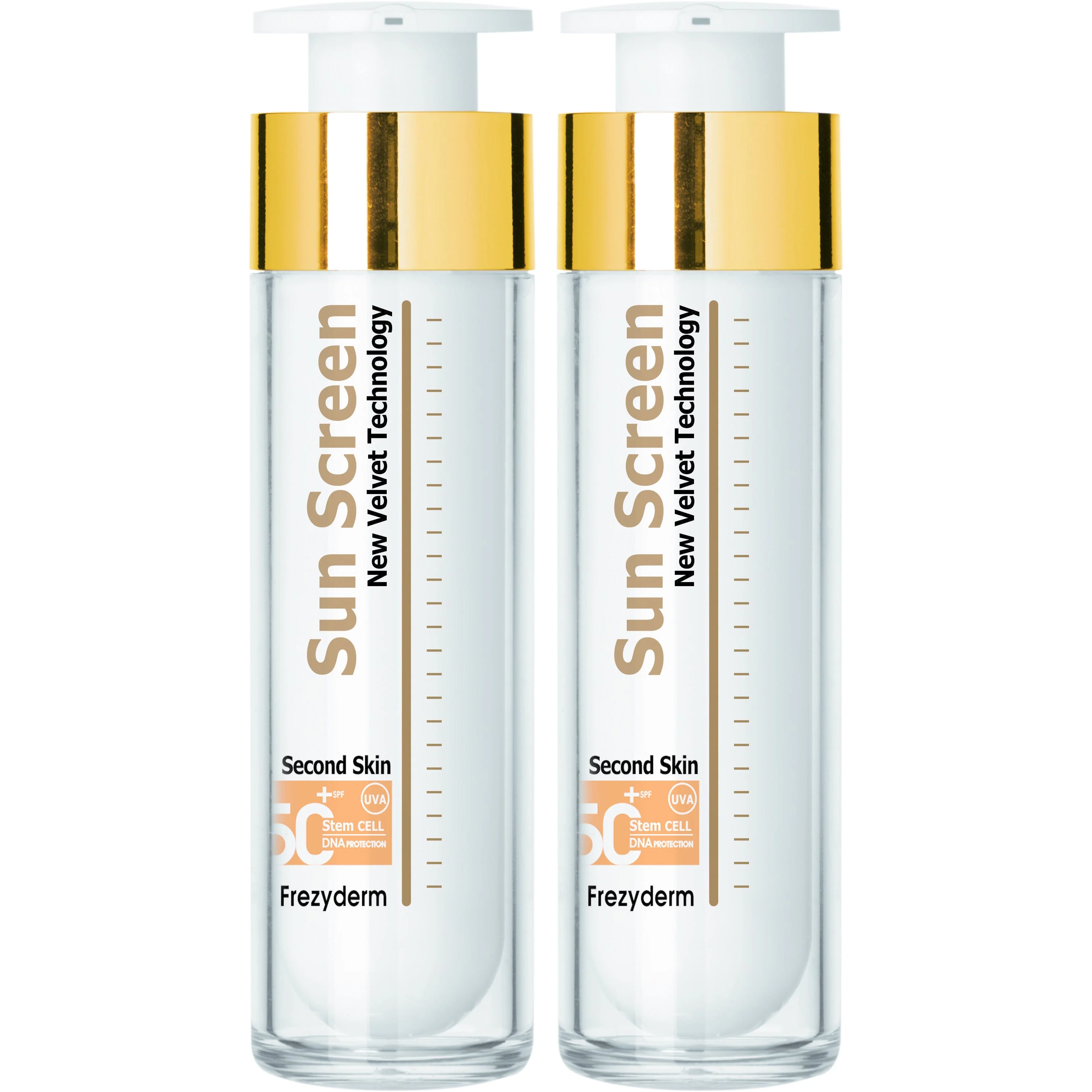 Frezyderm Σετ Frezyderm Sun Screen Velvet Face Cream Spf50+, 2x50ml,Διάφανη Αντηλιακή Προσώπου Βελούδινης Υφής, Πολύ Υψηλής Προστασίας