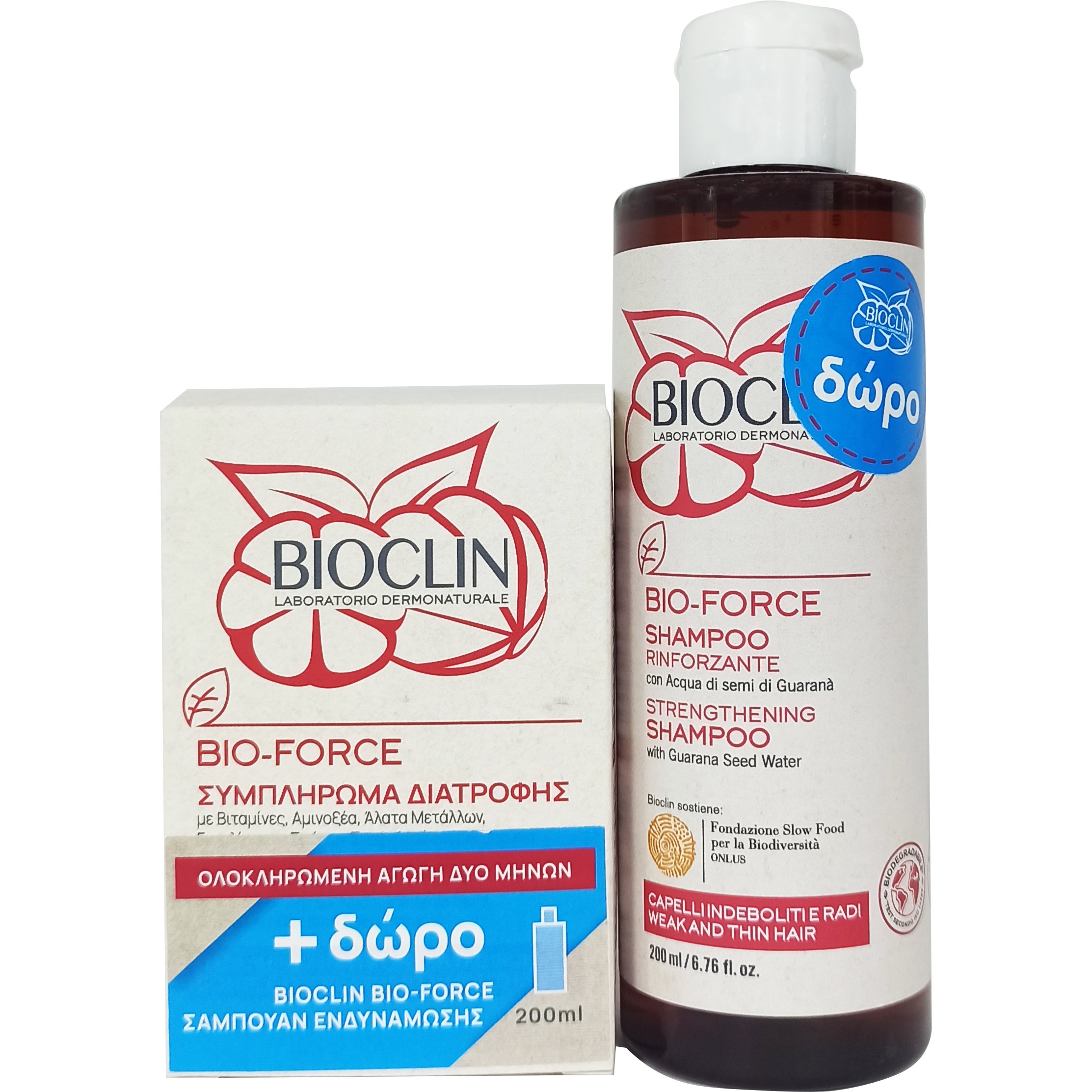 Bioclin Πακέτο Προσφοράς Bio-Force Συμπλήρωμα Διατροφής για την Καλή Υγεία των Μαλλιών 60tabs & Δώρο Bio-Force Σαμπουάν Ενδυνάμωσης 200ml