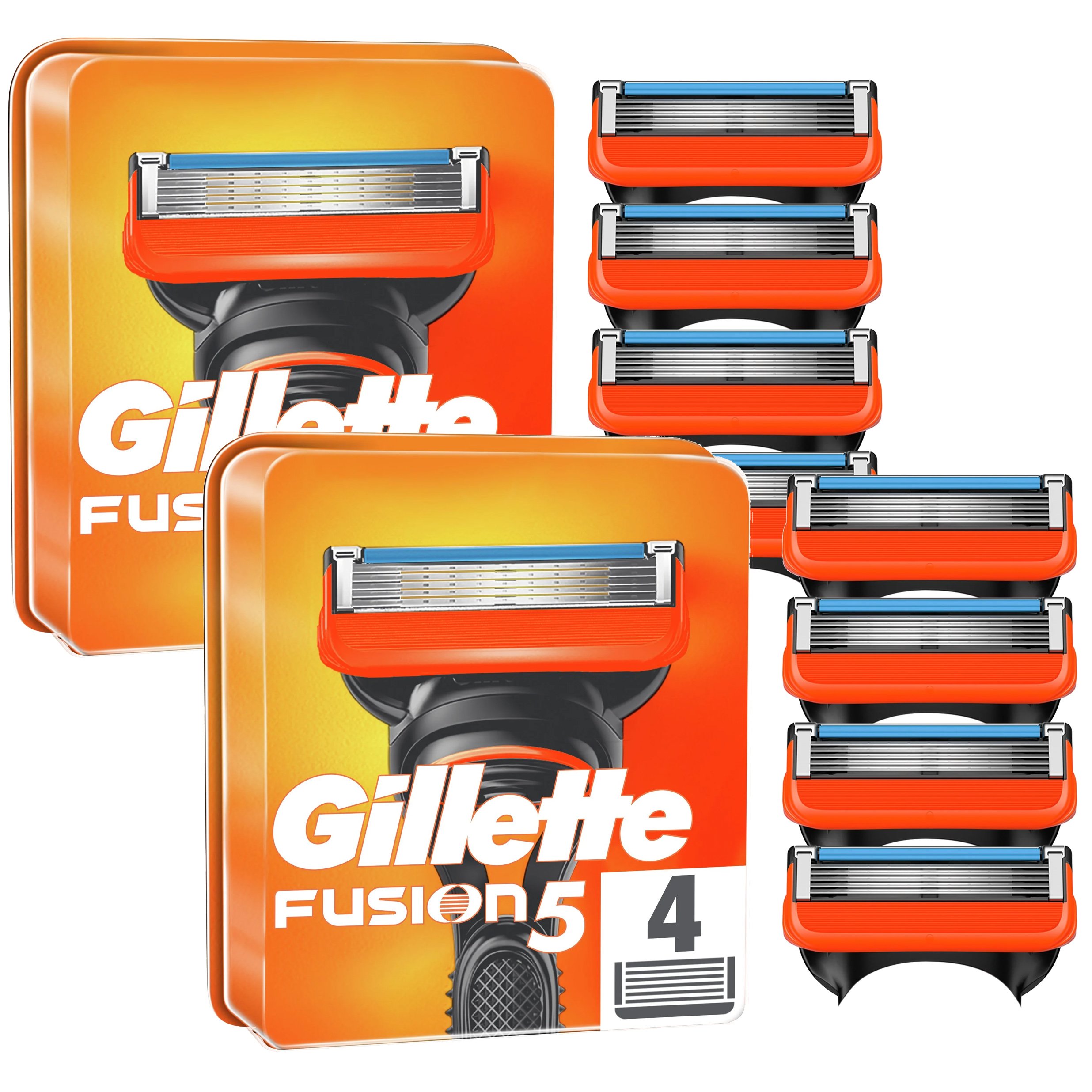 Gillette Πακέτο Προσφοράς Fusion5 Ανταλλακτικές Κεφαλές Ξυριστικής Μηχανής με 5 Λεπίδες Κατά της Τριβής για Απίστευτα Απαλό Ξύρισμα 2×4 Τεμάχια