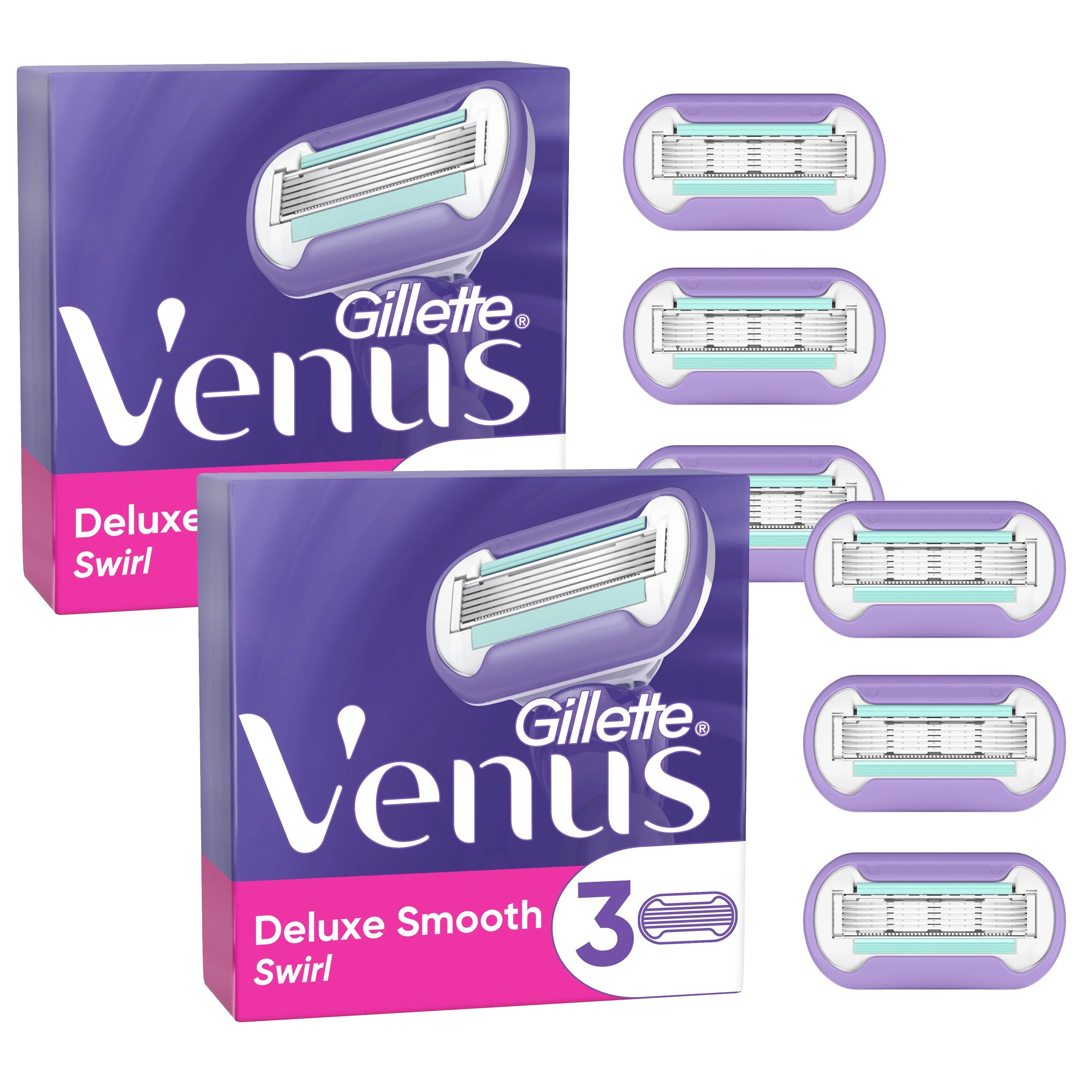 Gillette Πακέτο Προσφοράς Venus Swirl Ανταλλακτικά για τη Γυναικεία Ξυριστική Μηχανή με Τεχνολογία Flexball 2×3 Τεμάχια