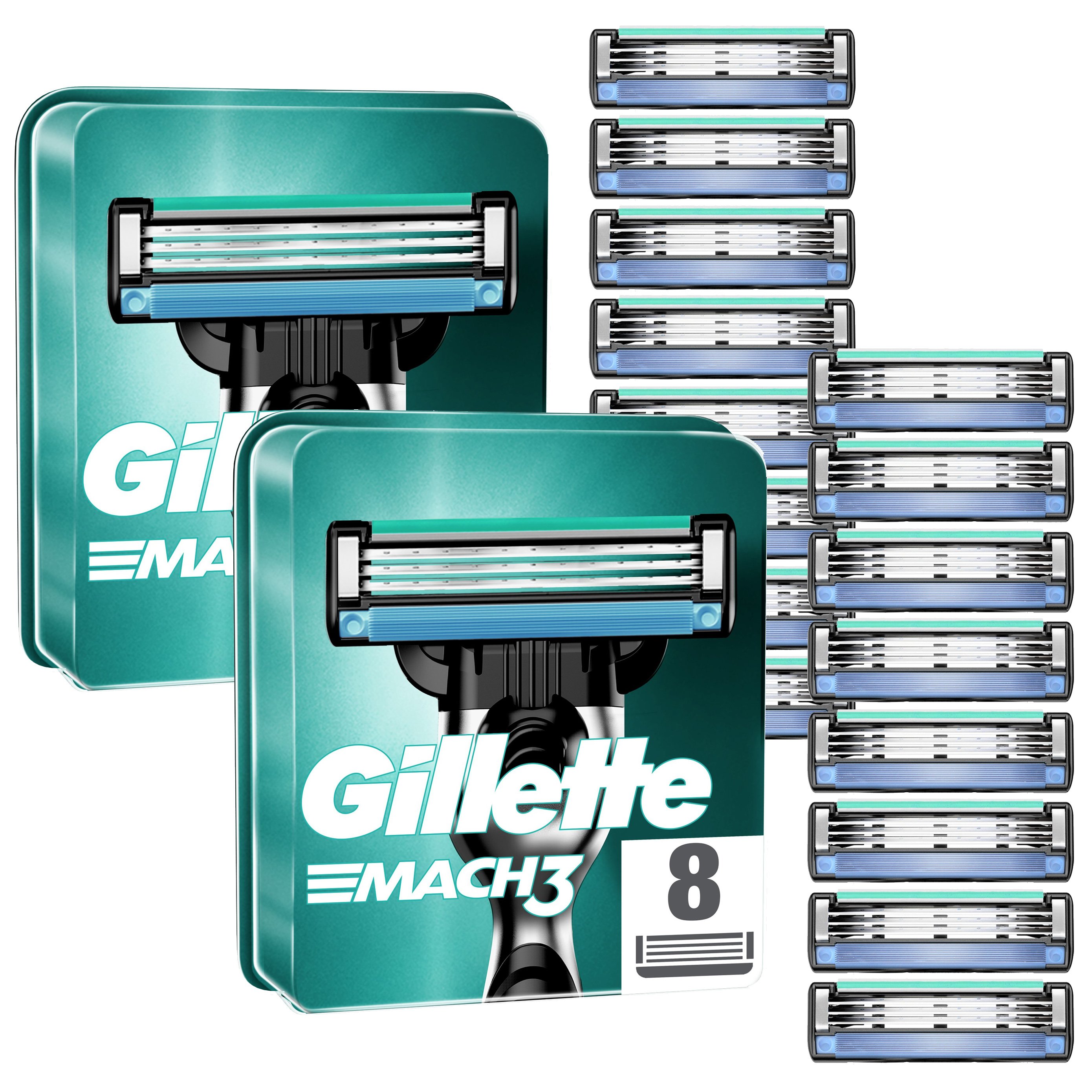 Gillette Πακέτο Προσφοράς Mach3 Ανταλλακτικά Ξυριστικής Μηχανής 2×8 Τεμάχια