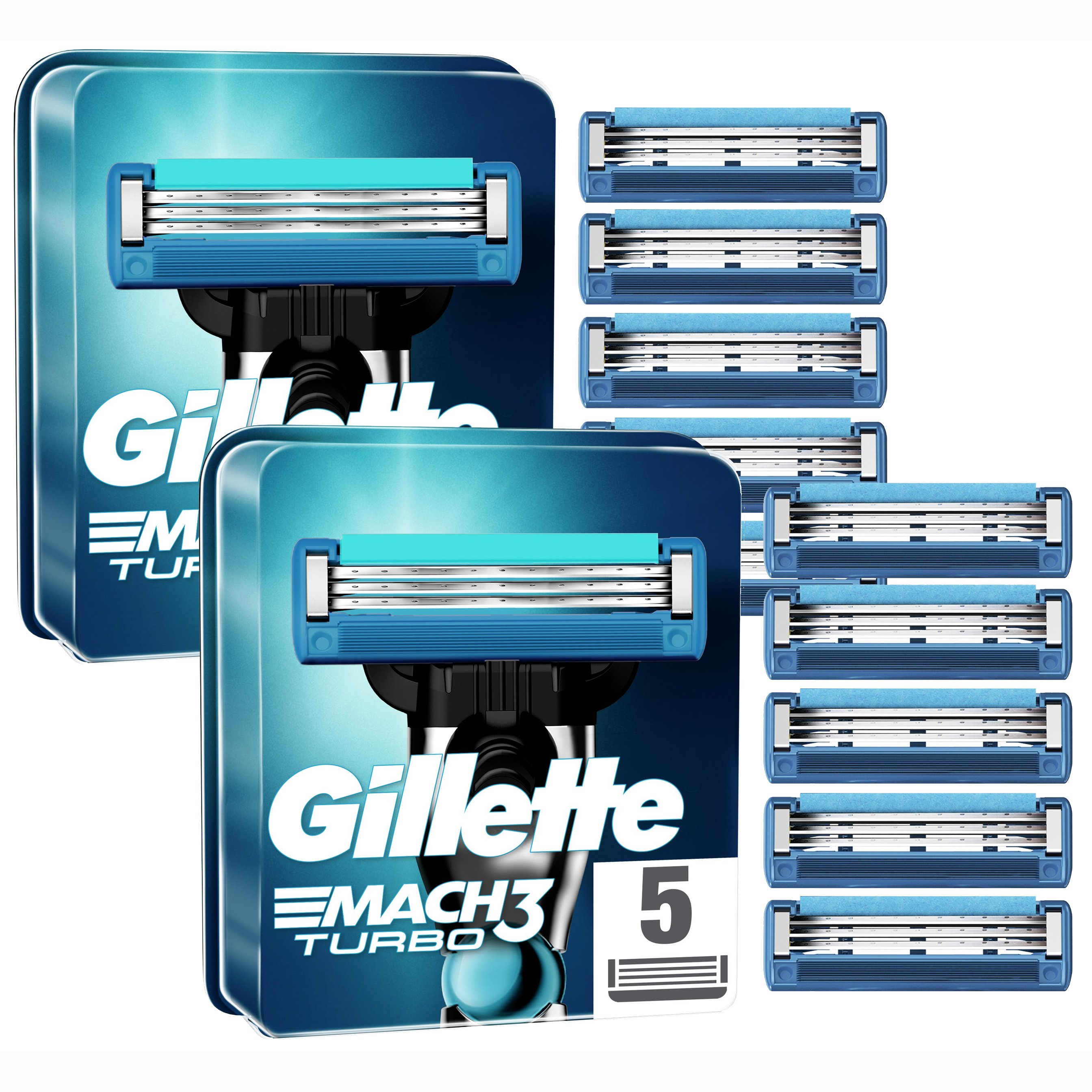 Gillette Πακέτο Προσφοράς Mach3 Turbo Ανταλλακτικά Ξυριστικής Μηχανής 2×5 Τεμάχια