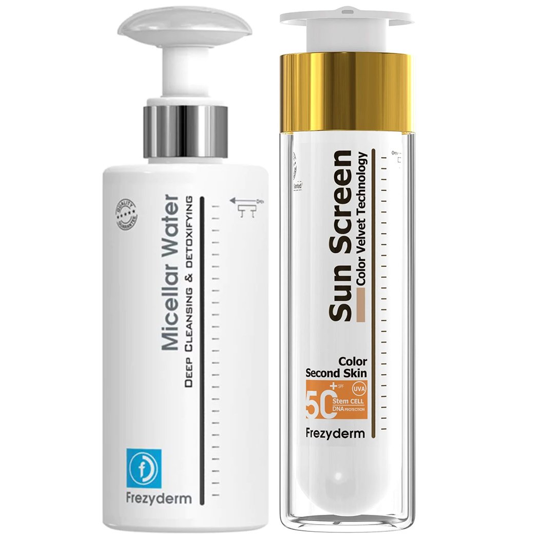Frezyderm Σετ Frezyderm Micellar Water Ενεργό Μικυλλιακό Νερό Προσώπου 200ml & Sun Screen Color Velvet Αντηλιακή Προσώπου με Χρώμα Spf50+, 50ml