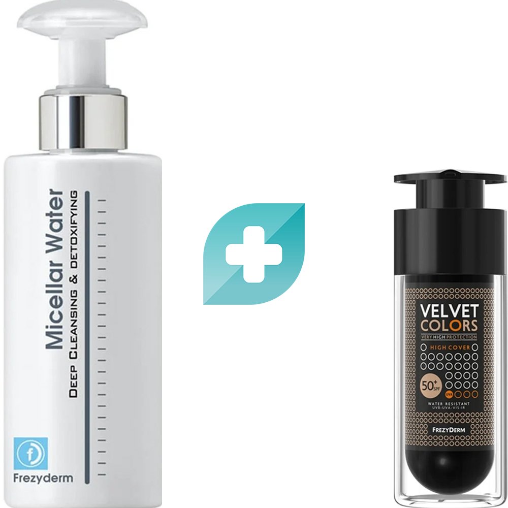 Σετ Frezyderm High Cover Spf50+ Foundation 30ml & Micellar Water Deep Cleansing & Detoxifying 200ml