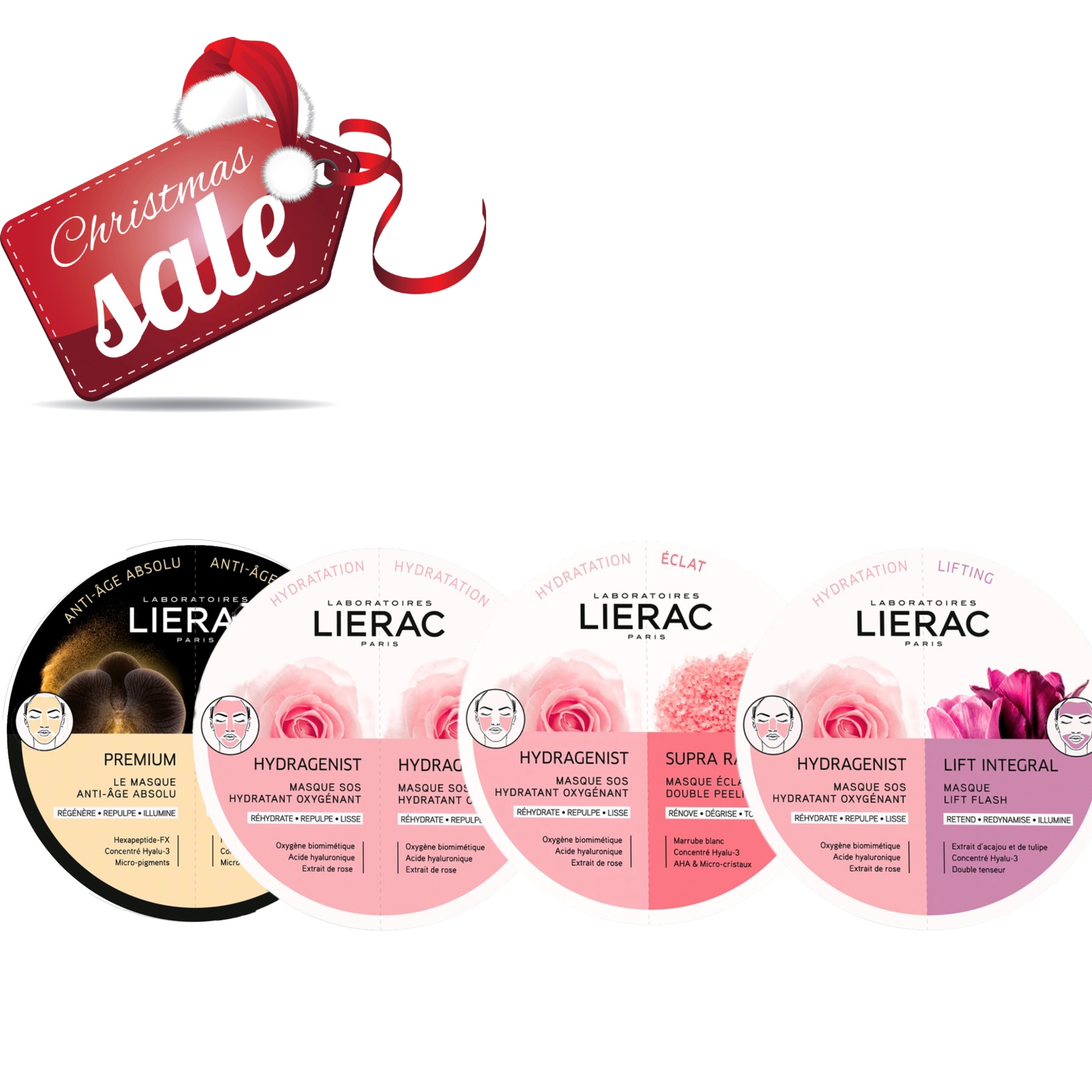 Christmas Limited Edition Lierac Duo Masks Σετ Μάσκες Προσώπου για Ενυδάτωση, Λάμψη, Αντιγήρανση & Σύσφιξη 8x6ml