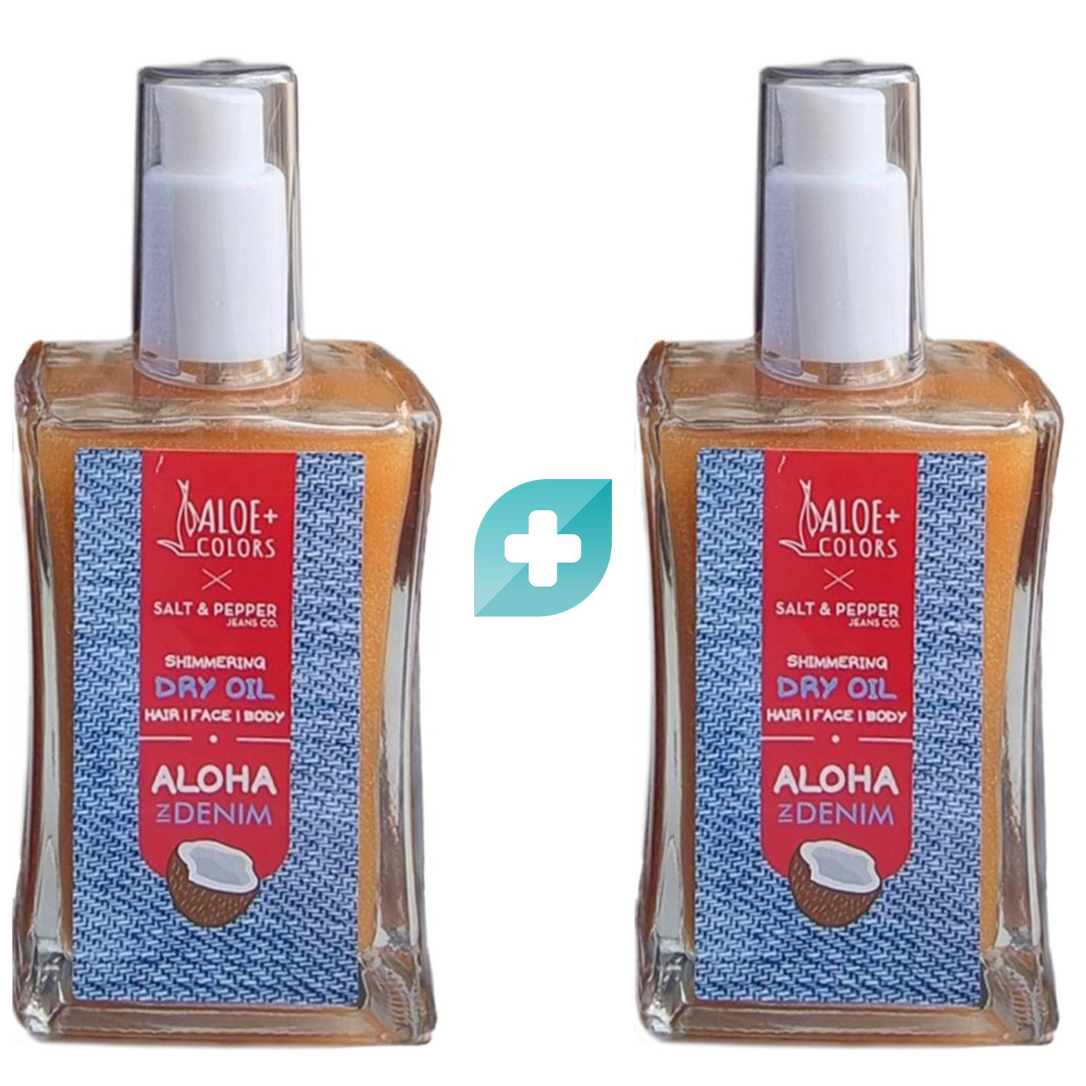Σετ Aloe+ Colors Aloha in Denim Shimmering Dry Oil Ξηρό Λάδι Προσώπου Σώματος για μια Υπέροχη Μεταξένια Όψη 2x100ml