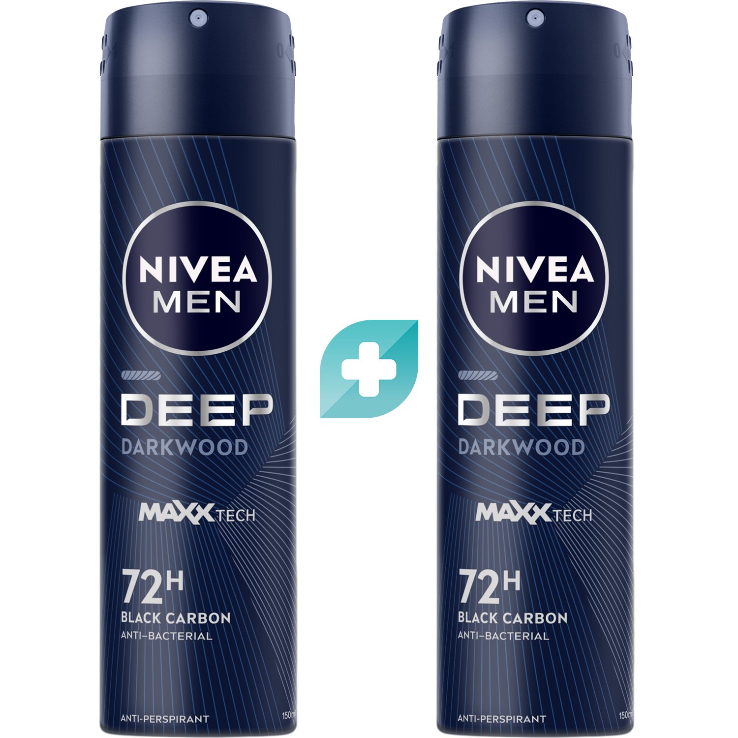 Nivea Promo Men Deep Darkwood Maxx Tech 72h Deodorant Spray Ανδρικό Αποσμητικό Σπρέι Μεγάλης Διάρκειας 300ml (2x150ml)