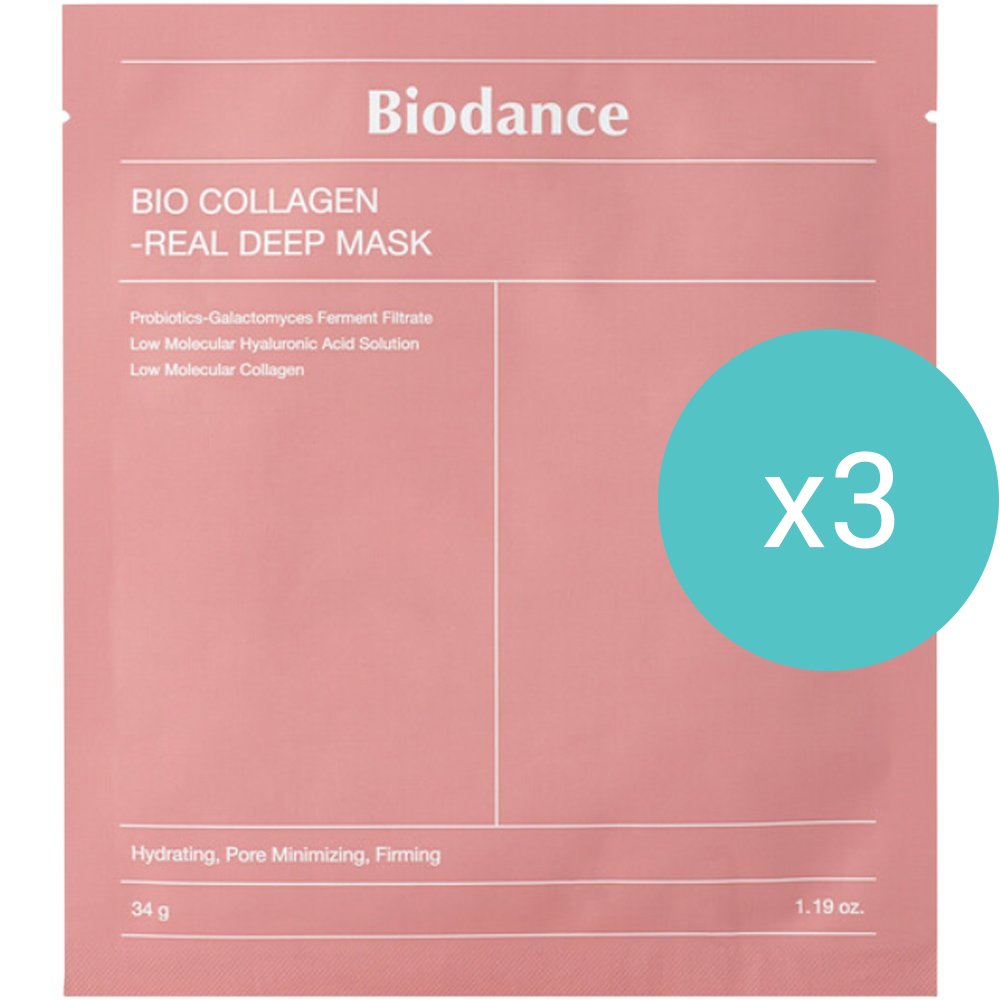 Biodance Σετ Biodance Bio Collagen Real Deep Mask Ενυδατική Μάσκα Προσώπου με Κολλαγόνο που Χαρίζει Σφριγηλότητα & Ελαστικότητα 3 Τεμάχια