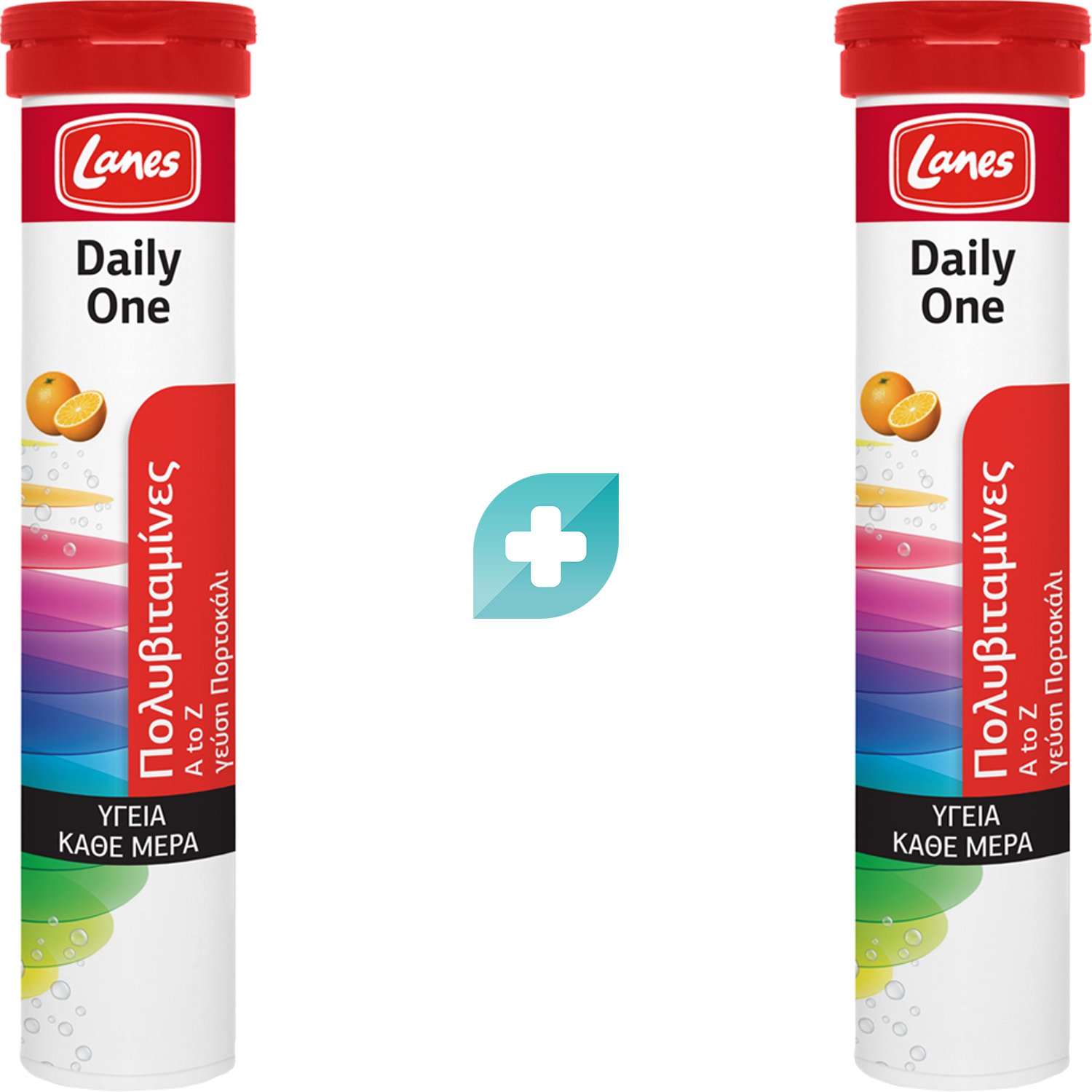 Σετ Lanes Daily One Συμπλήρωμα Διατροφής Βιταμινών & Μετάλλων για Ενέργεια, Τόνωση, Ζωντάνια & Ισχυρό Ανοσοποιητικό με Γεύση Πορτοκάλι 40 Effer.tabs (2x20 Effer.tabs)
